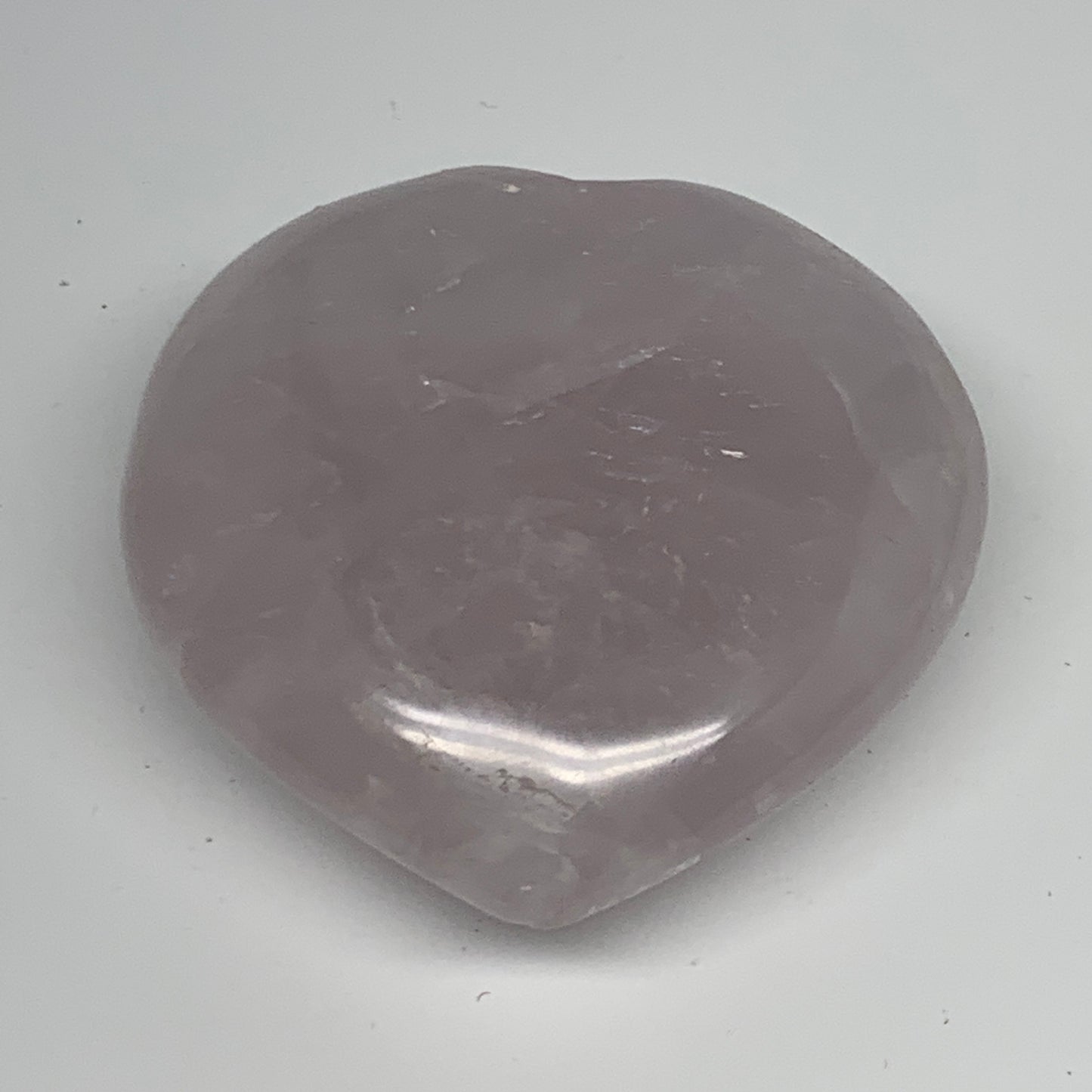 361g, 3.4" x 3.4" x 1.4" Rose Quartz Heart Healing Crystal @Madagascar, B17417