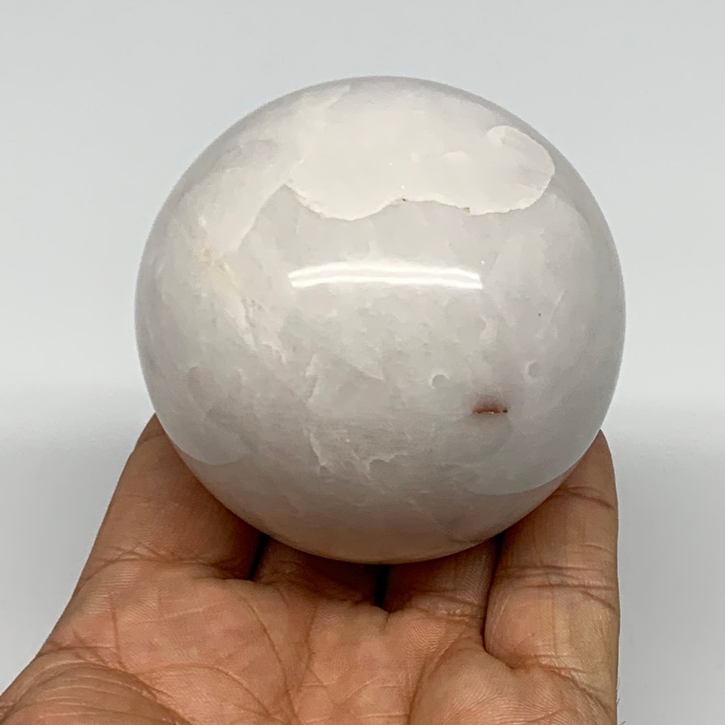 332.3g, 2.4"(61mm), Natural Milky Quartz Sphere Crystal Gemstone Ball @Brazil, B