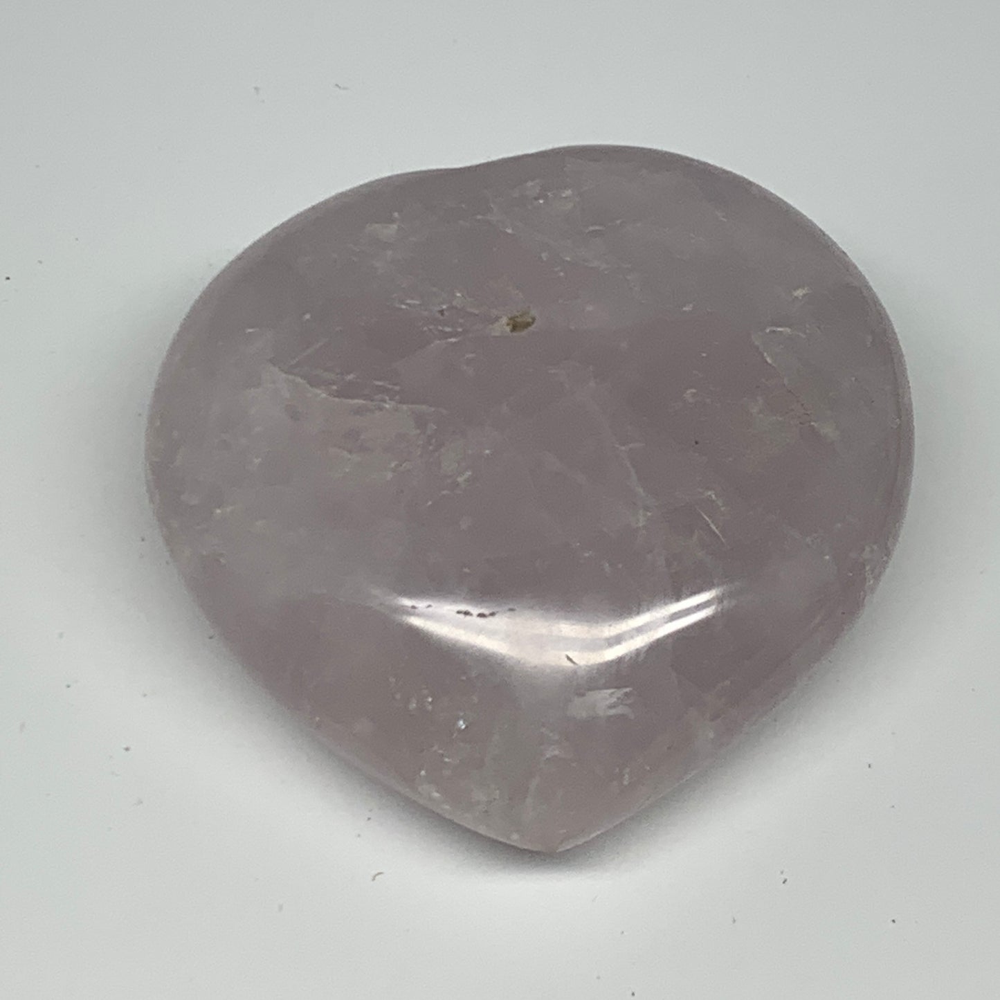 361g, 3.4" x 3.4" x 1.4" Rose Quartz Heart Healing Crystal @Madagascar, B17417