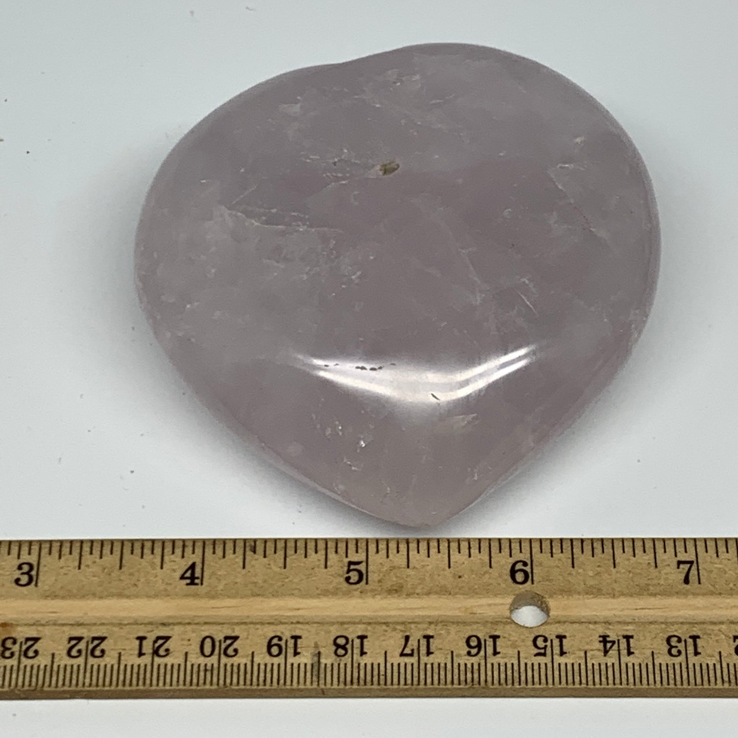 361g, 3.4" x 3.4" x 1.4" Rose Quartz Heart Healing Crystal @Madagascar, B17417