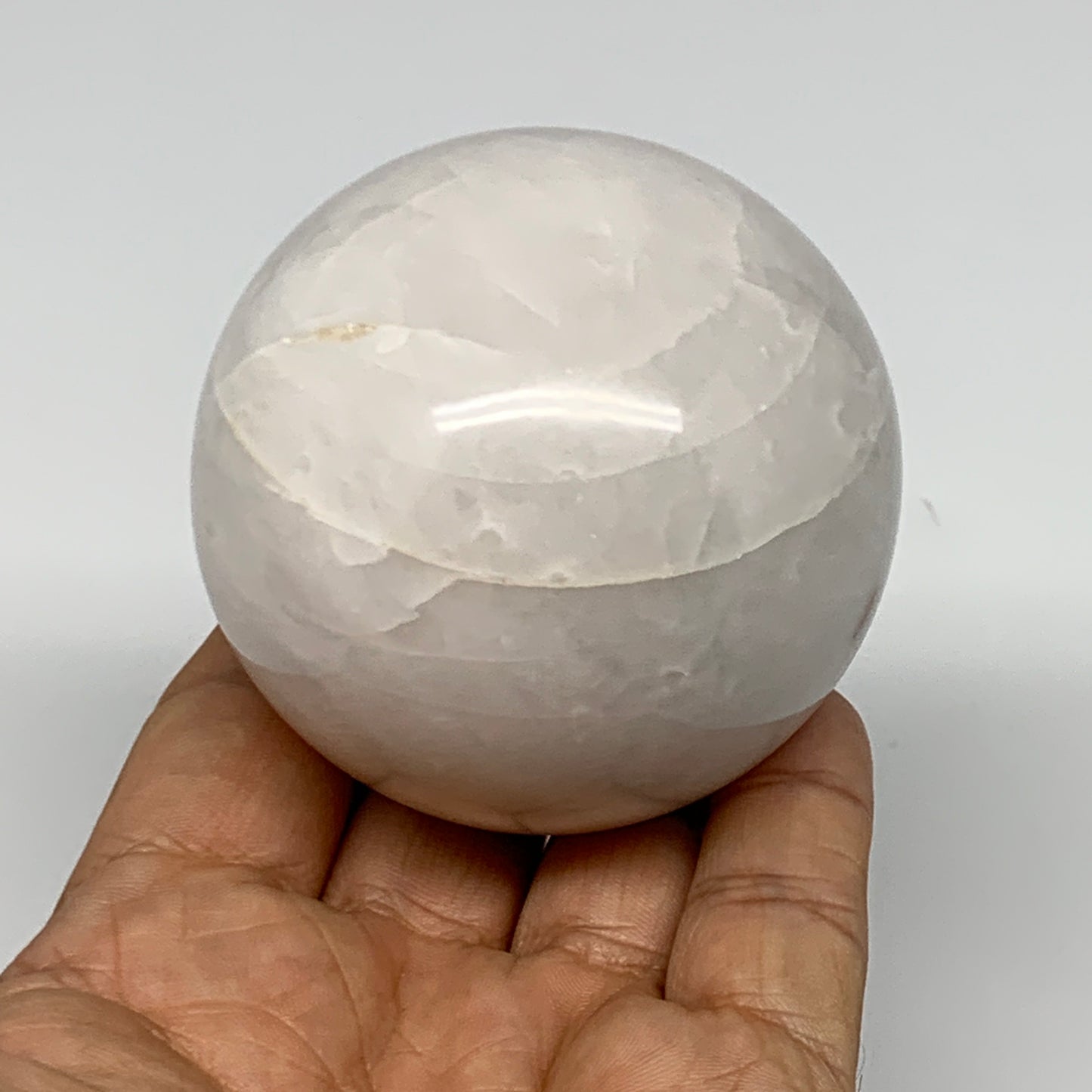 332.3g, 2.4"(61mm), Natural Milky Quartz Sphere Crystal Gemstone Ball @Brazil, B
