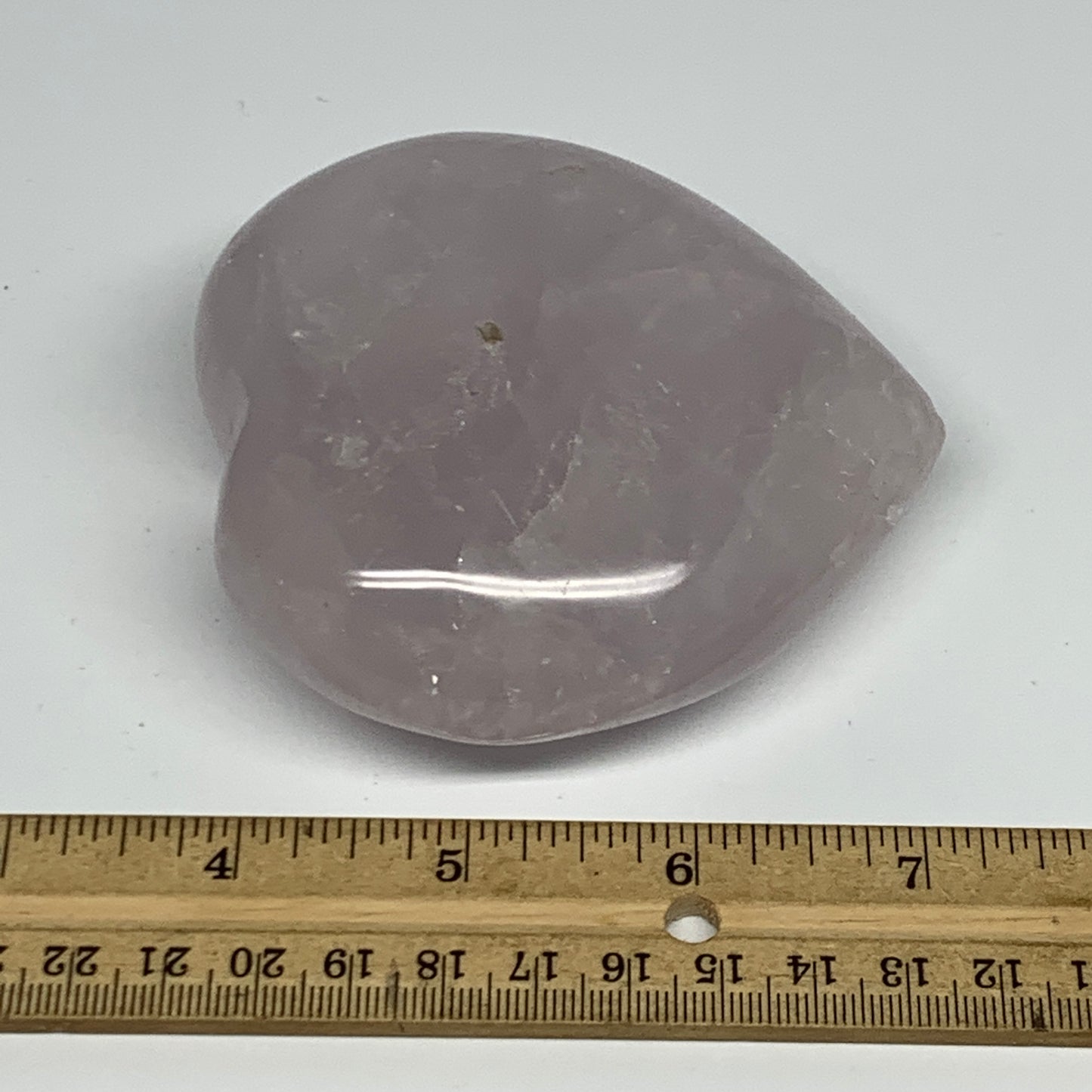 361g, 3.4" x 3.4" x 1.4" Rose Quartz Heart Healing Crystal @Madagascar, B17417