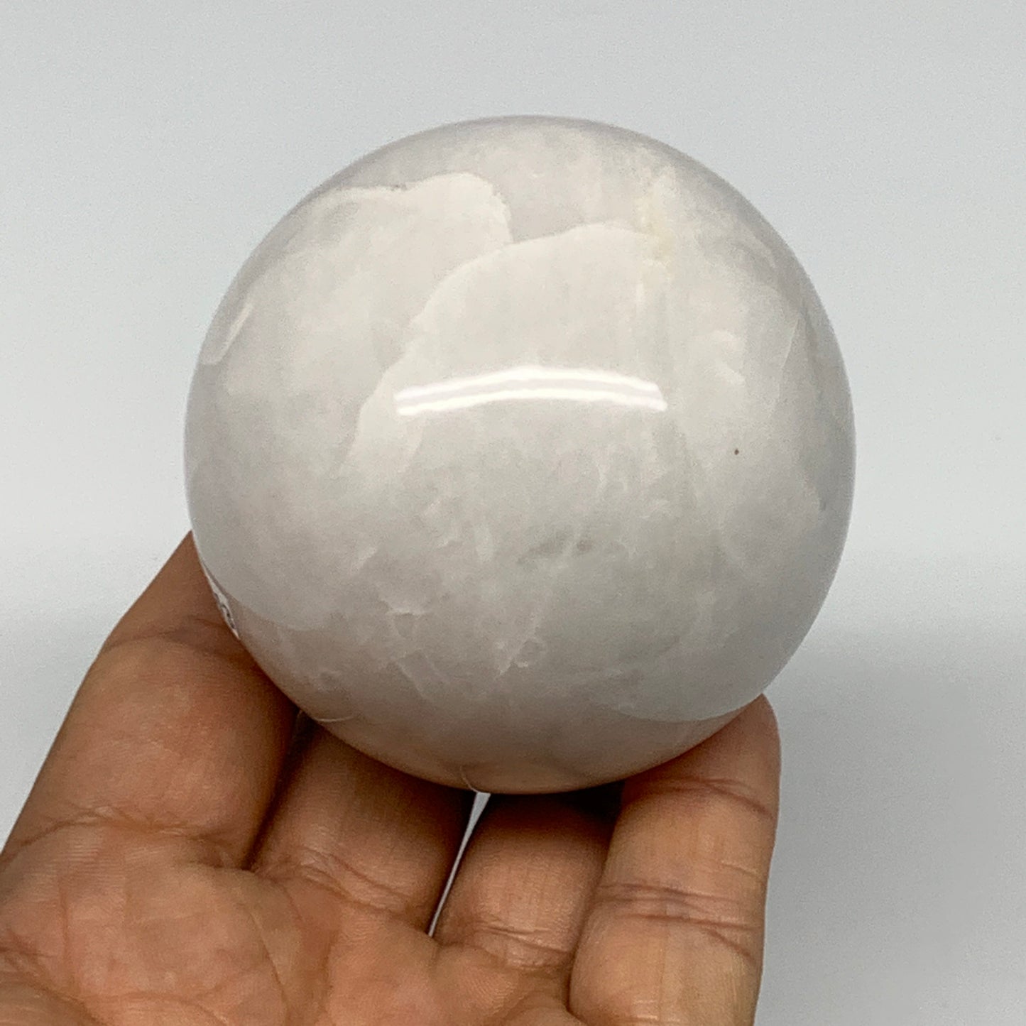 332.3g, 2.4"(61mm), Natural Milky Quartz Sphere Crystal Gemstone Ball @Brazil, B