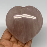 372.9g, 3.6" x 3.5" x 1.4" Rose Quartz Heart Healing Crystal @Madagascar, B17418