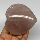 372.9g, 3.6" x 3.5" x 1.4" Rose Quartz Heart Healing Crystal @Madagascar, B17418
