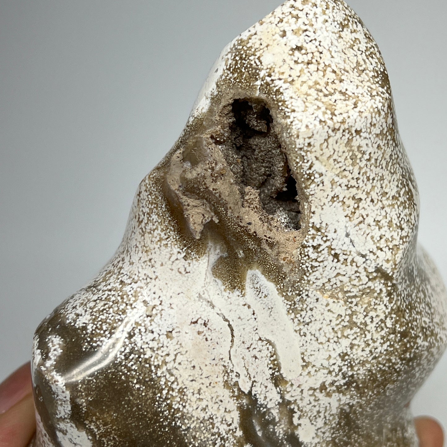 880g, 5.2"x4"x2.2", Natural Ocean Jasper Flame Gemstones Reiki Tool, B19599