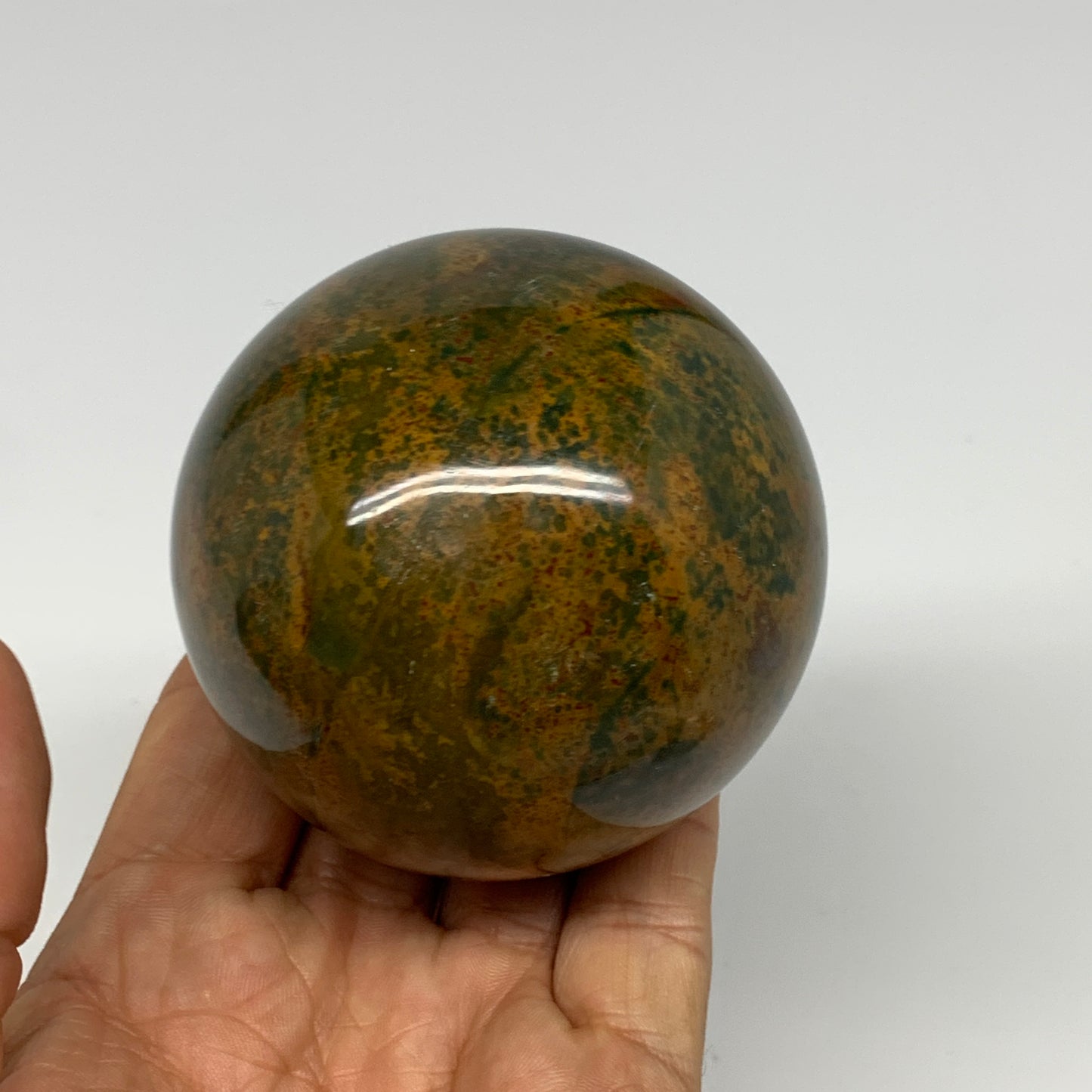 443.9g, 2.7" (69mm), Ocean Jasper Sphere Geode Crystal Reiki @Madagascar, B25347