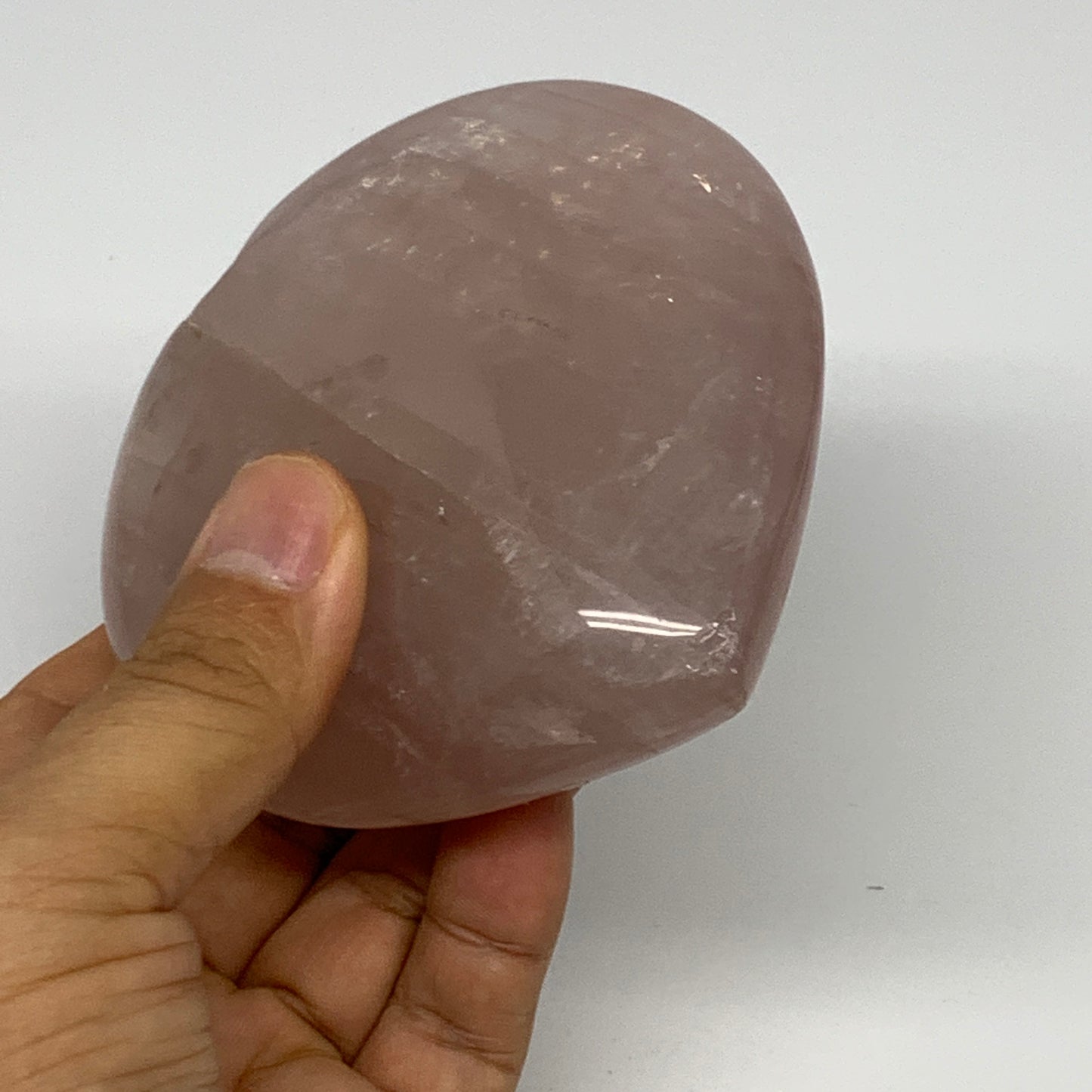 372.9g, 3.6" x 3.5" x 1.4" Rose Quartz Heart Healing Crystal @Madagascar, B17418