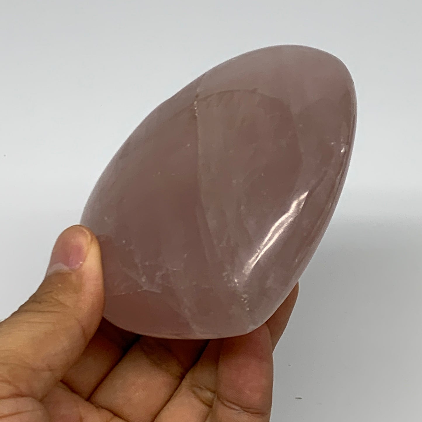 372.9g, 3.6" x 3.5" x 1.4" Rose Quartz Heart Healing Crystal @Madagascar, B17418