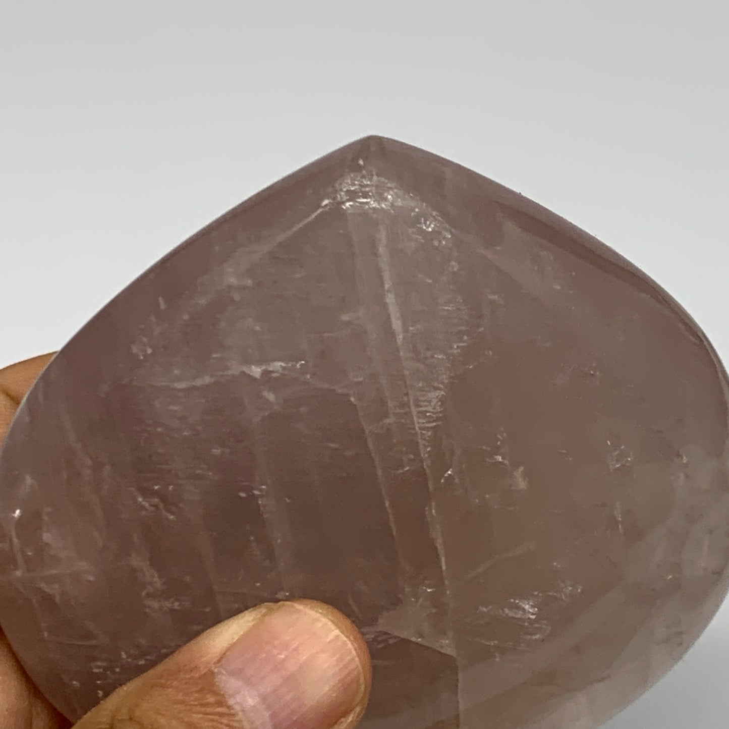 372.9g, 3.6" x 3.5" x 1.4" Rose Quartz Heart Healing Crystal @Madagascar, B17418