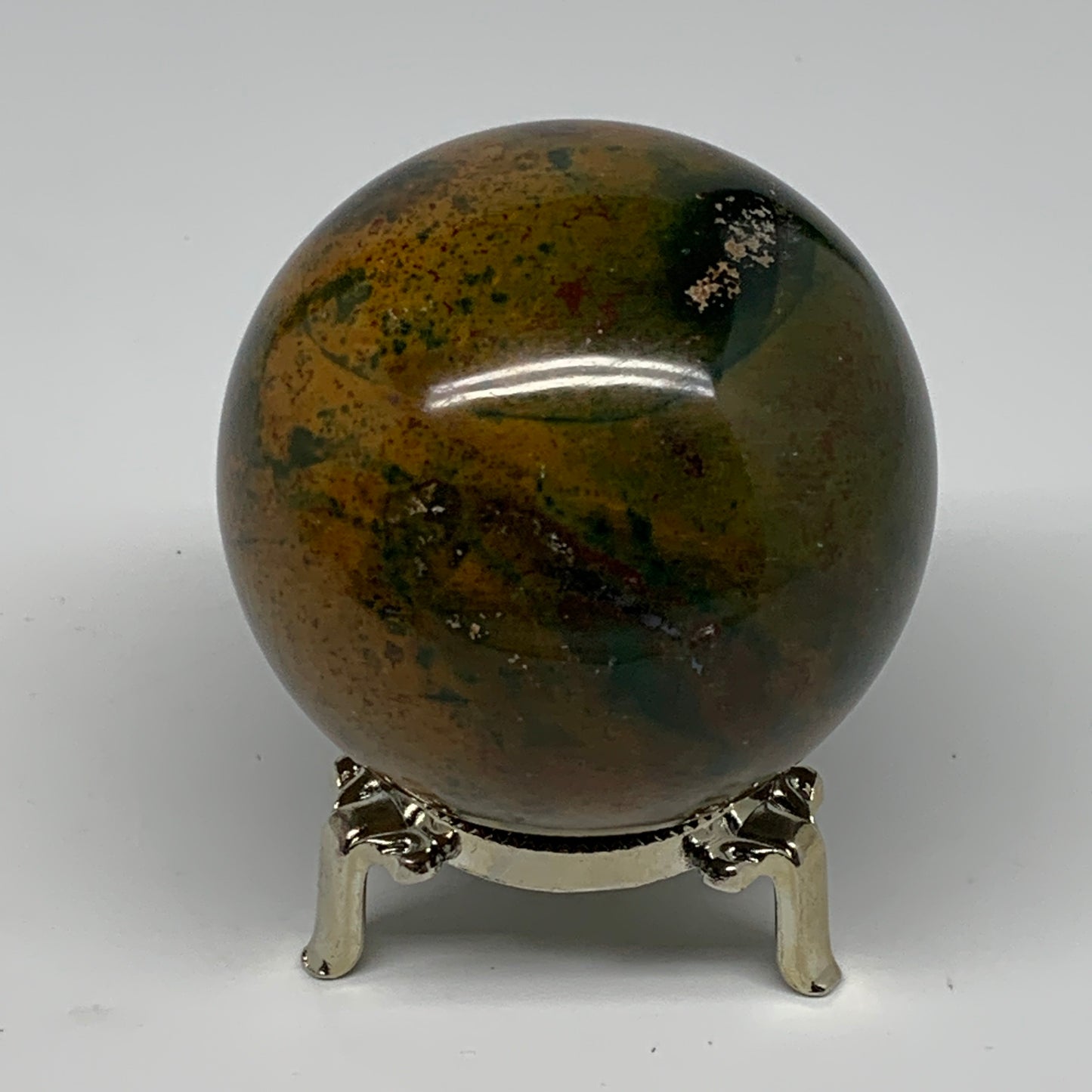 443.9g, 2.7" (69mm), Ocean Jasper Sphere Geode Crystal Reiki @Madagascar, B25347