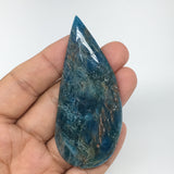 40.8g, 3.1" x 1.4" Blue Apatite Cabochon Large Drop Shape @Madagascar,B1651
