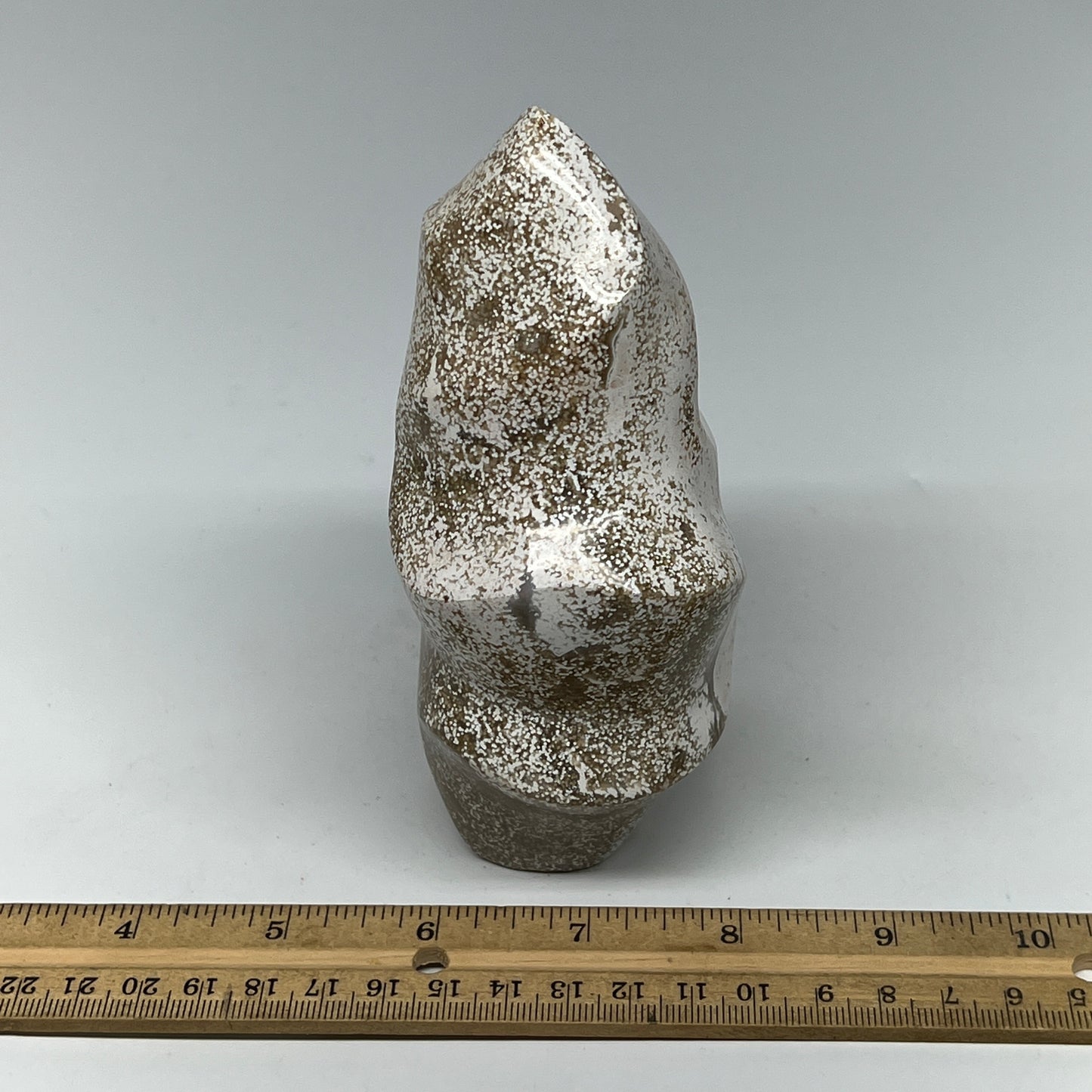 880g, 5.2"x4"x2.2", Natural Ocean Jasper Flame Gemstones Reiki Tool, B19599