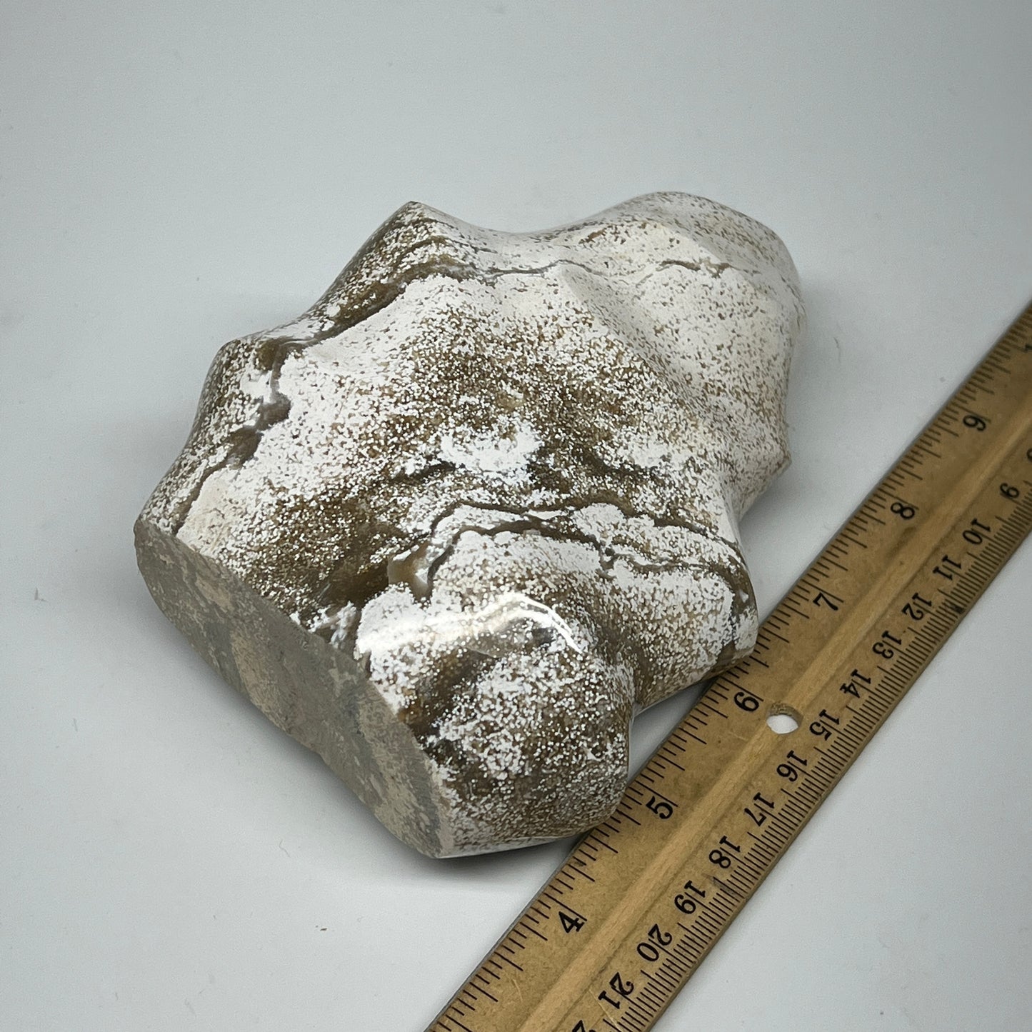 880g, 5.2"x4"x2.2", Natural Ocean Jasper Flame Gemstones Reiki Tool, B19599