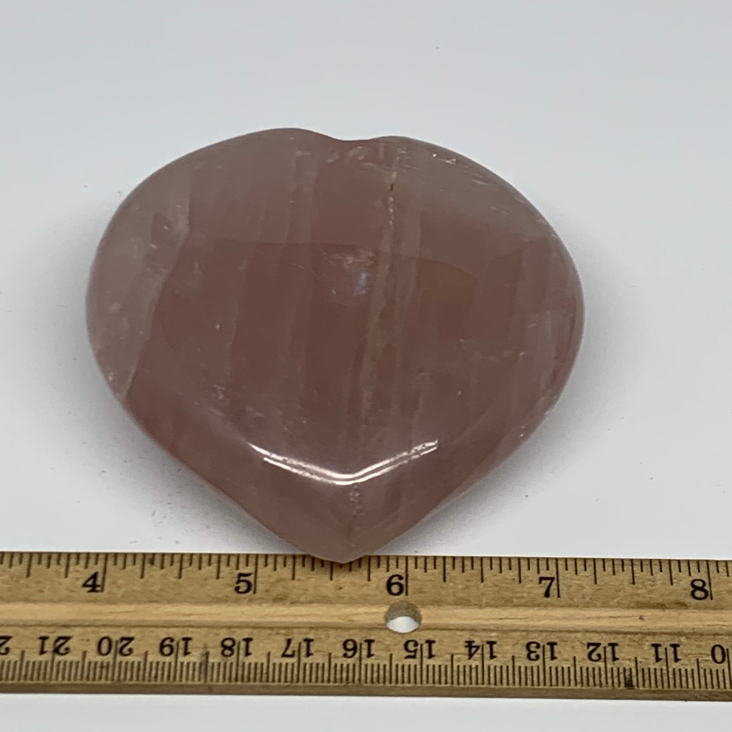 372.9g, 3.6" x 3.5" x 1.4" Rose Quartz Heart Healing Crystal @Madagascar, B17418