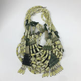 1pc, 2-36mm Green Serpentine Multi-Strand Bead Necklace,@Afghanistan,NPH360