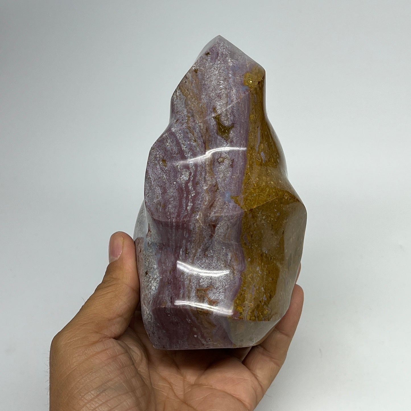 945g, 5.4"x3.4"x3", Natural Ocean Jasper Flame Gemstones Reiki Tool, B19600