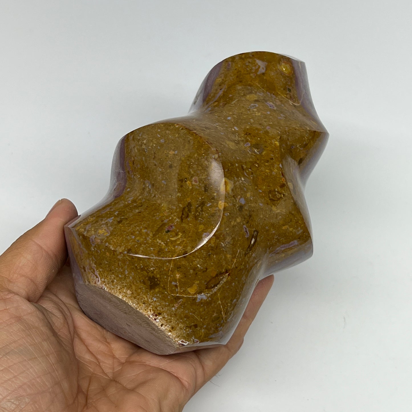 945g, 5.4"x3.4"x3", Natural Ocean Jasper Flame Gemstones Reiki Tool, B19600