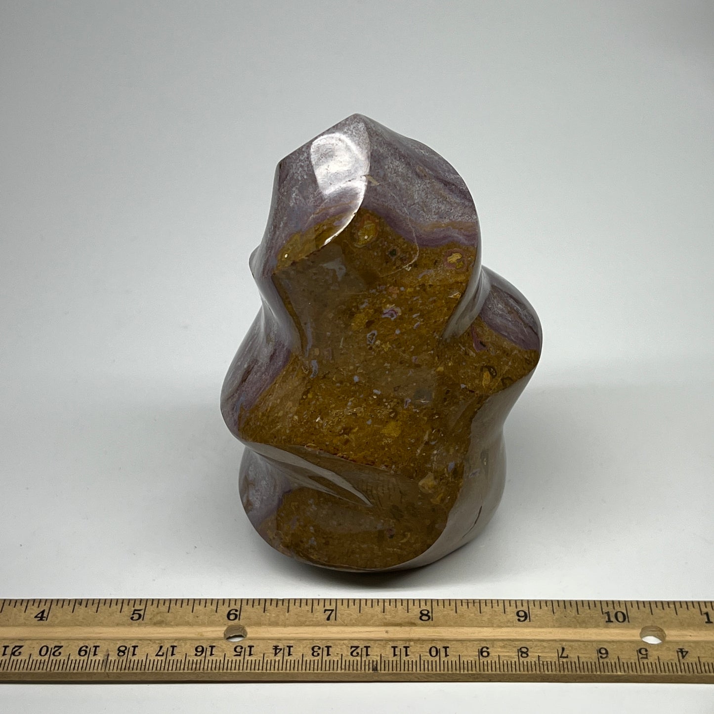 945g, 5.4"x3.4"x3", Natural Ocean Jasper Flame Gemstones Reiki Tool, B19600