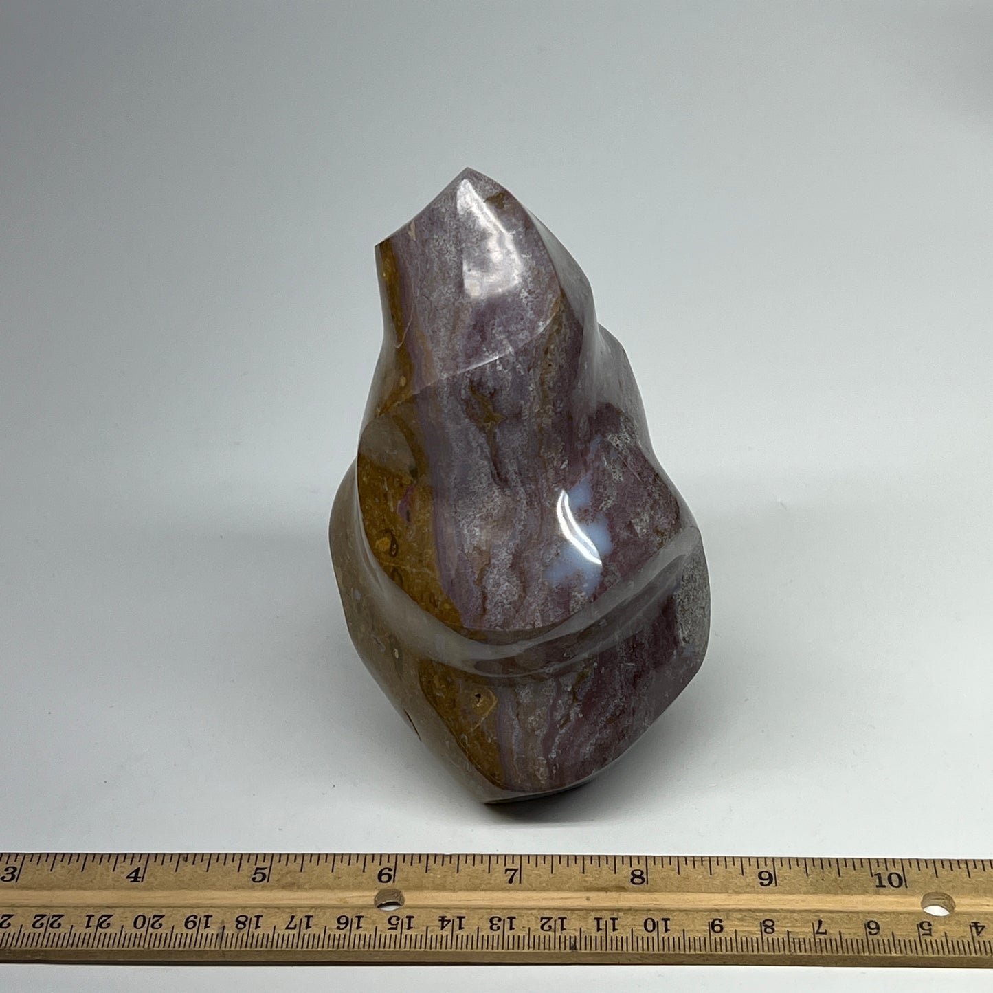 945g, 5.4"x3.4"x3", Natural Ocean Jasper Flame Gemstones Reiki Tool, B19600