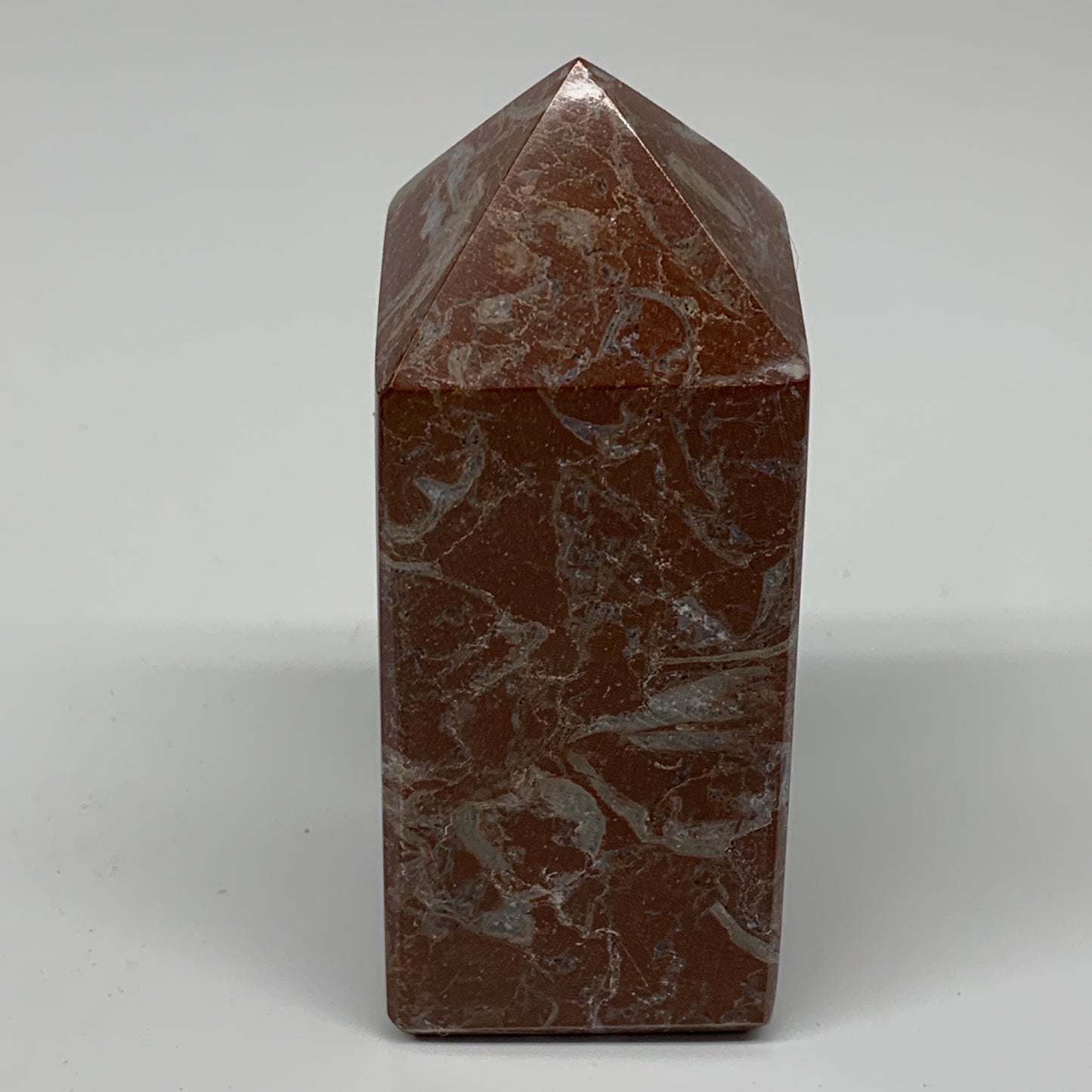 364.1g, 4" x 1.6" Natural Red Shell Fossils Tower Obelisk Wand @Morocco, F888