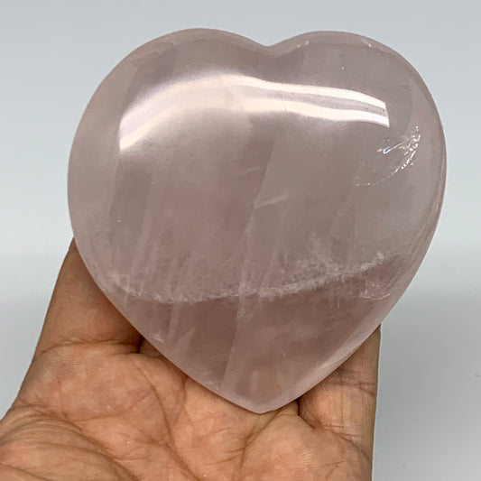 257.7g, 3.2" x 3.1" x 1.2" Rose Quartz Heart Healing Crystal @Madagascar, B17420
