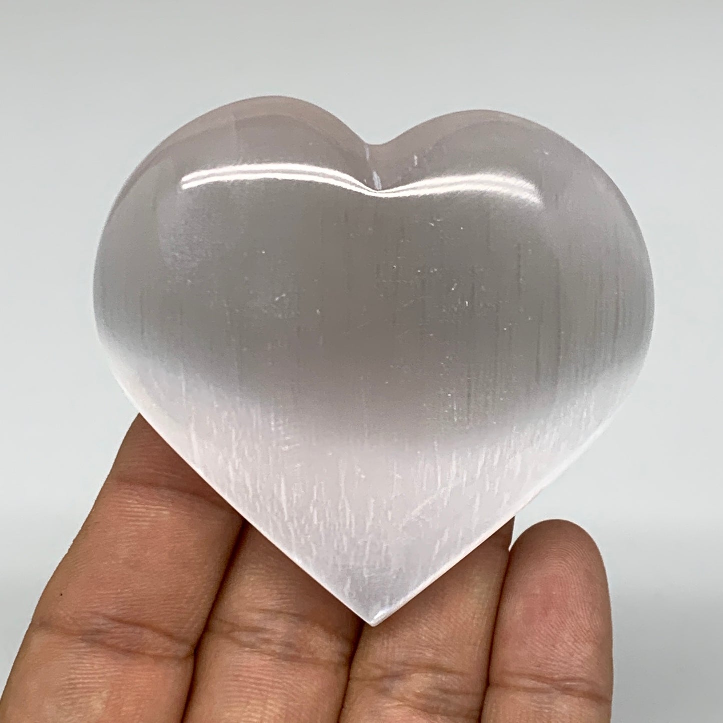1pc, 2" x 2.3" Small Selenite Heart Crystals, Satin Spar, Desert Rose gypsum
