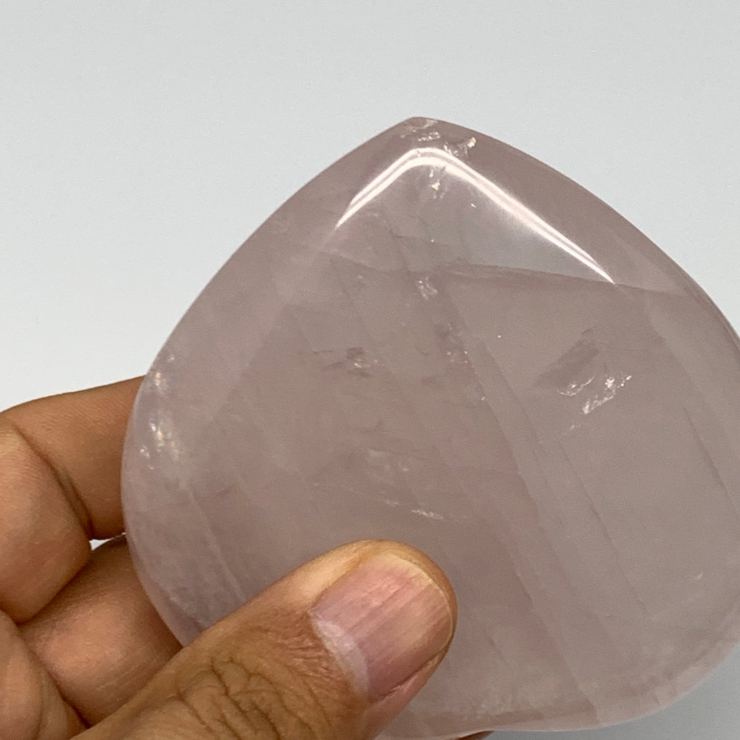 257.7g, 3.2" x 3.1" x 1.2" Rose Quartz Heart Healing Crystal @Madagascar, B17420