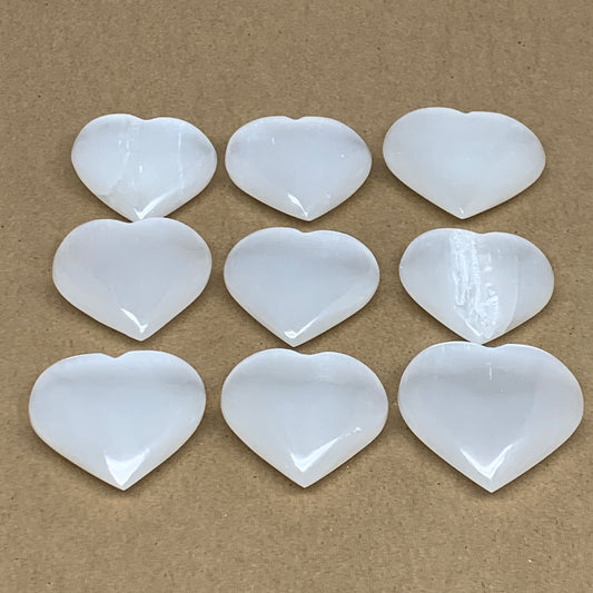 1pc, 2" x 2.3" Small Selenite Heart Crystals, Satin Spar, Desert Rose gypsum