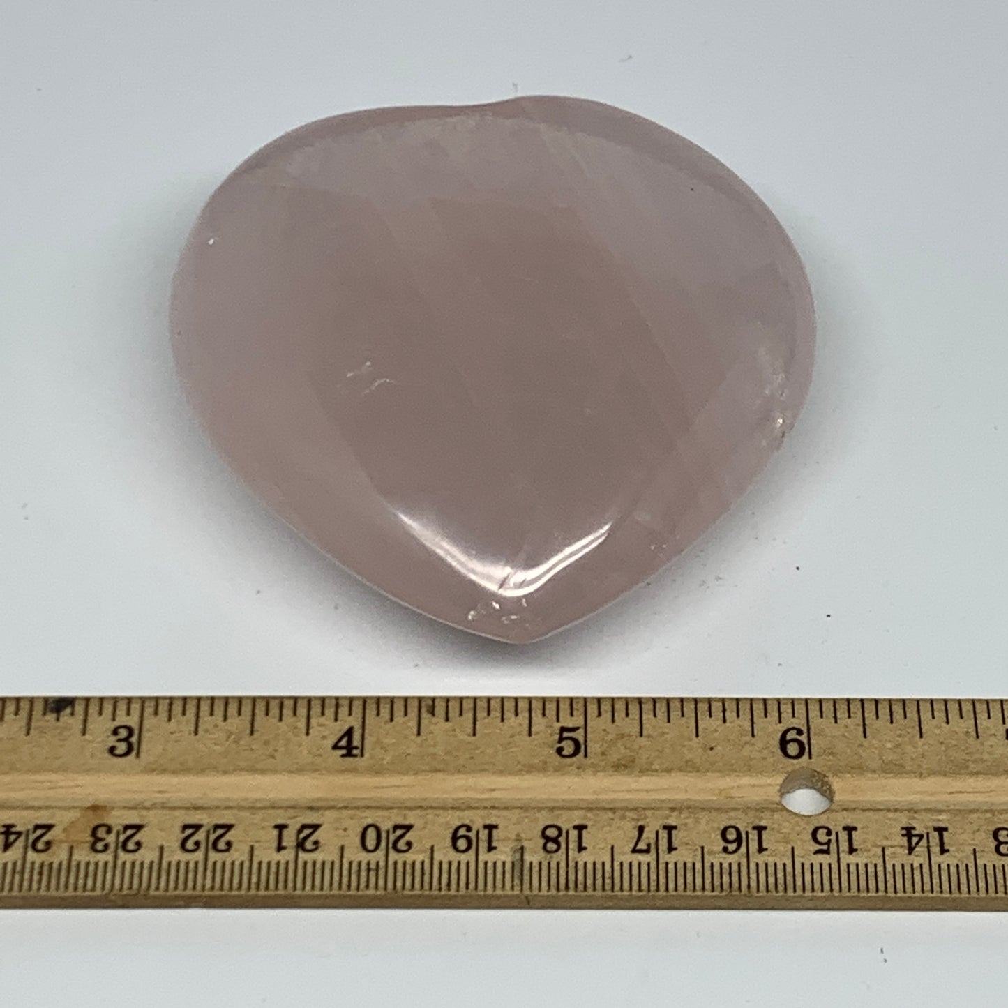 257.7g, 3.2" x 3.1" x 1.2" Rose Quartz Heart Healing Crystal @Madagascar, B17420