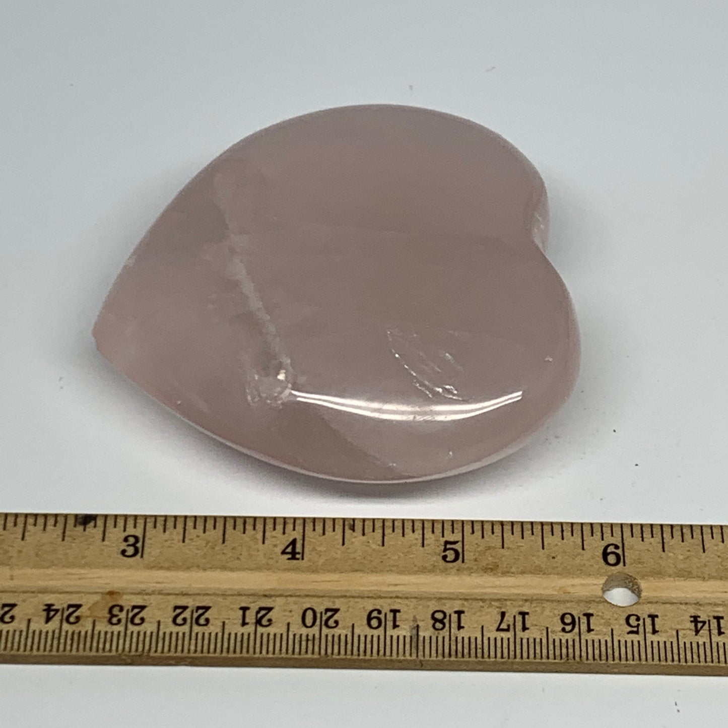 257.7g, 3.2" x 3.1" x 1.2" Rose Quartz Heart Healing Crystal @Madagascar, B17420