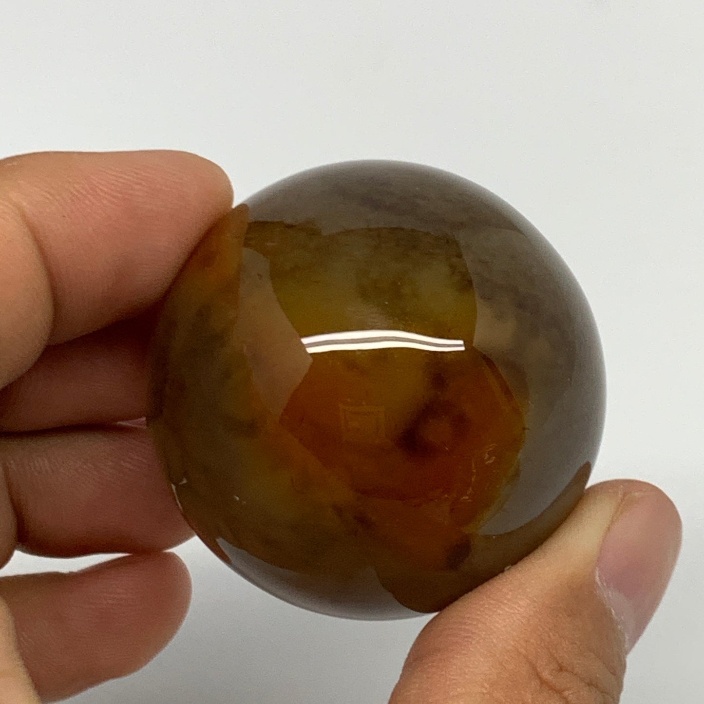 88.3g, 1.6" (40mm), Natural Small Sardonyx Sphere Ball Crystal @Brazil, B23014