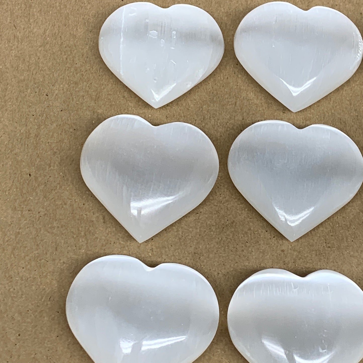1pc, 2" x 2.3" Small Selenite Heart Crystals, Satin Spar, Desert Rose gypsum