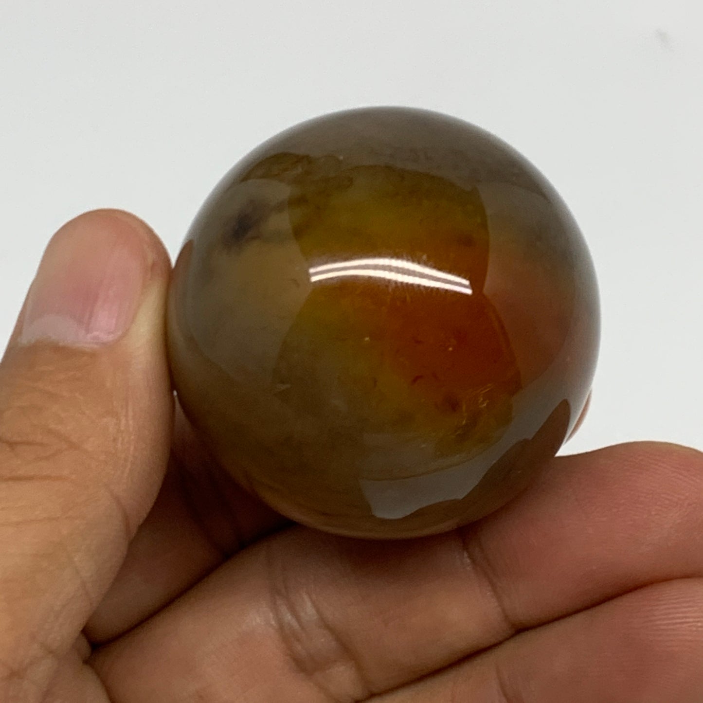 88.3g, 1.6" (40mm), Natural Small Sardonyx Sphere Ball Crystal @Brazil, B23014