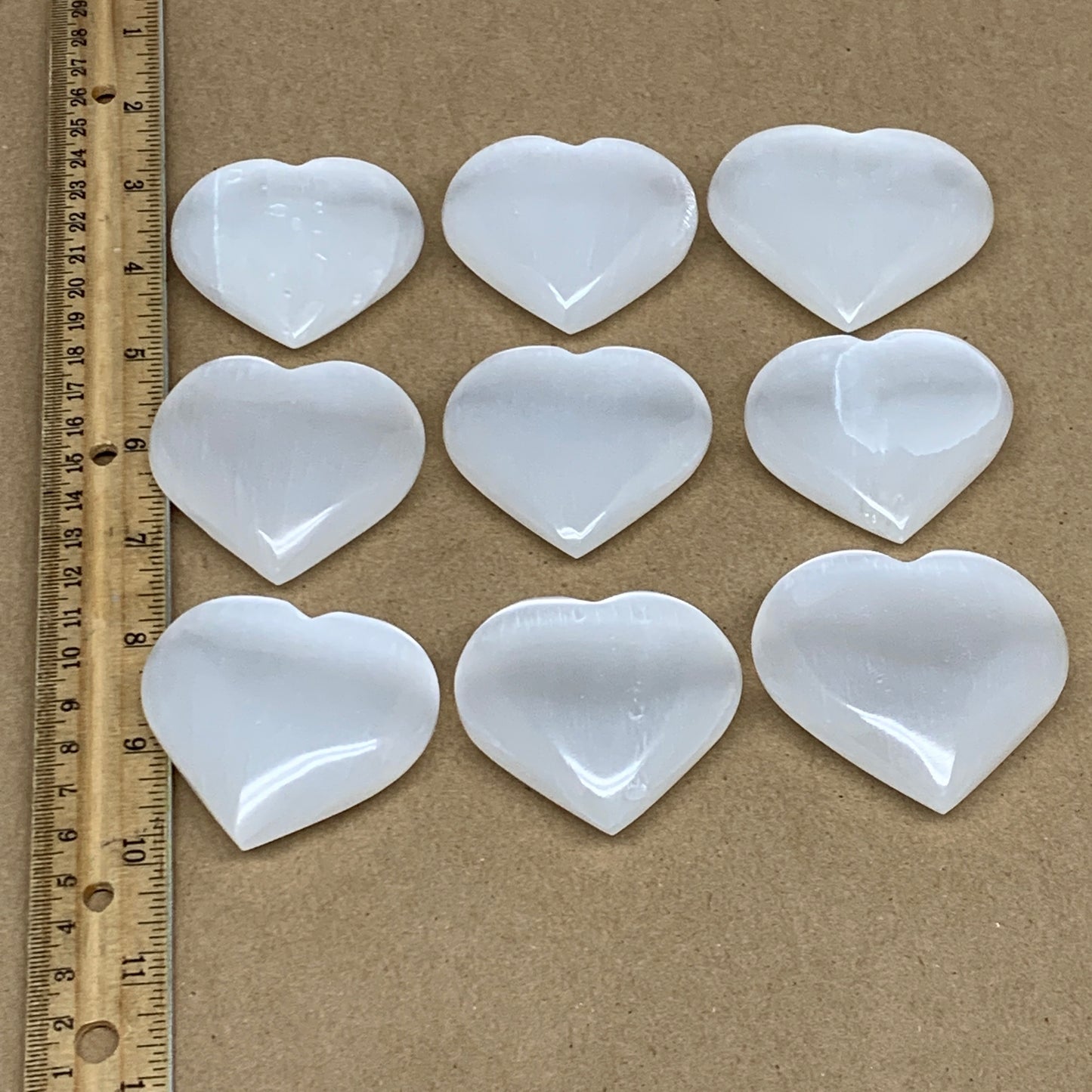 1pc, 2" x 2.3" Small Selenite Heart Crystals, Satin Spar, Desert Rose gypsum