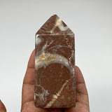 366.6g, 3.9" x 1.6" Natural Red Shell Fossils Tower Obelisk Wand @Morocco, F890