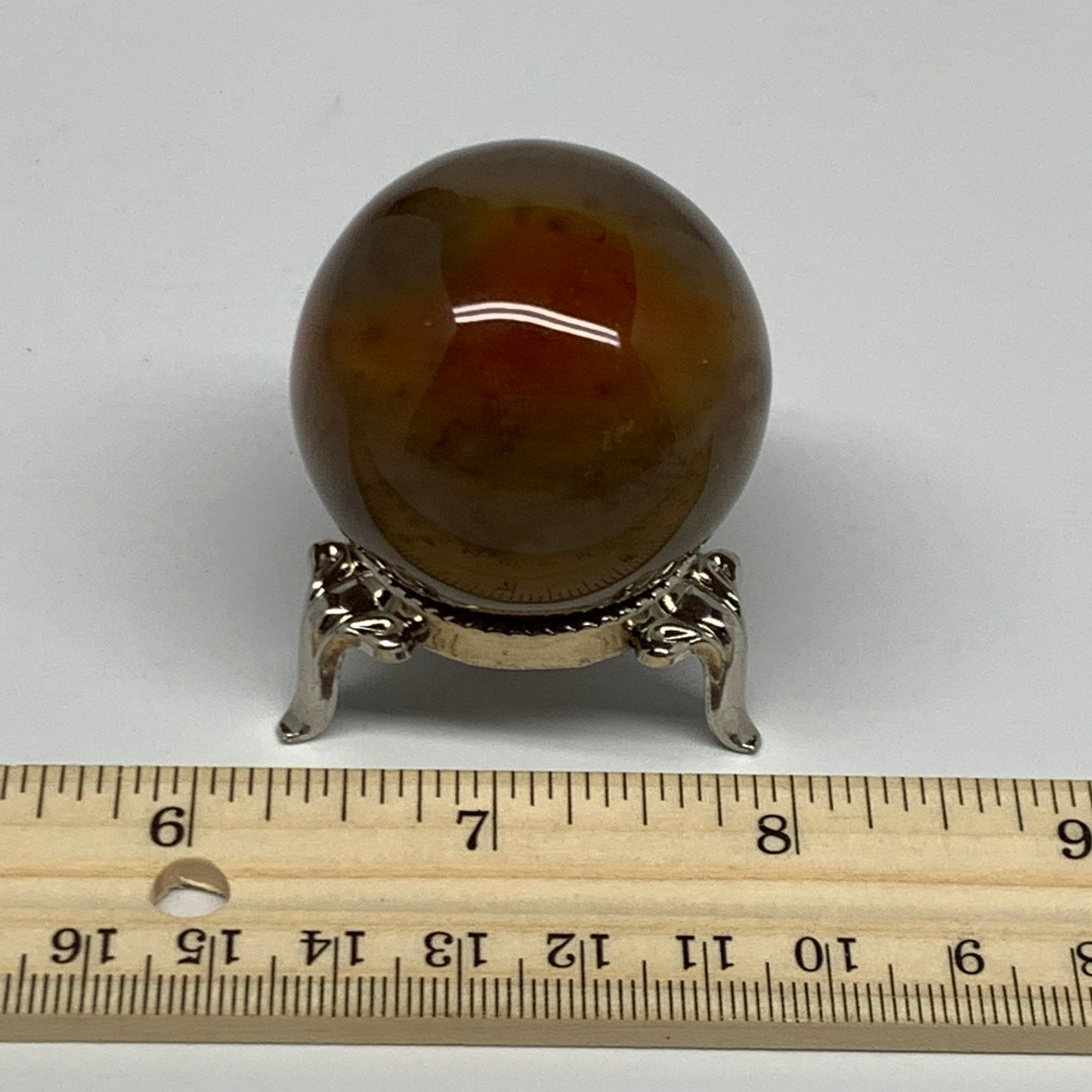 88.3g, 1.6" (40mm), Natural Small Sardonyx Sphere Ball Crystal @Brazil, B23014