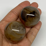 147.5g, 1.5"(37mm)-1.5"(38mm), 2pcs, Sardonyx Sphere Ball Crystal @Brazil, B2301