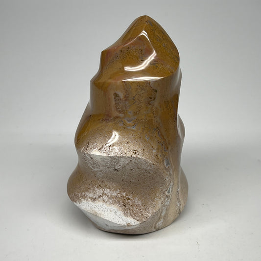 605g, 4.9"x2.9"x2.1", Natural Ocean Jasper Flame Gemstones Reiki Tool, B19603