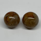 147.5g, 1.5"(37mm)-1.5"(38mm), 2pcs, Sardonyx Sphere Ball Crystal @Brazil, B2301