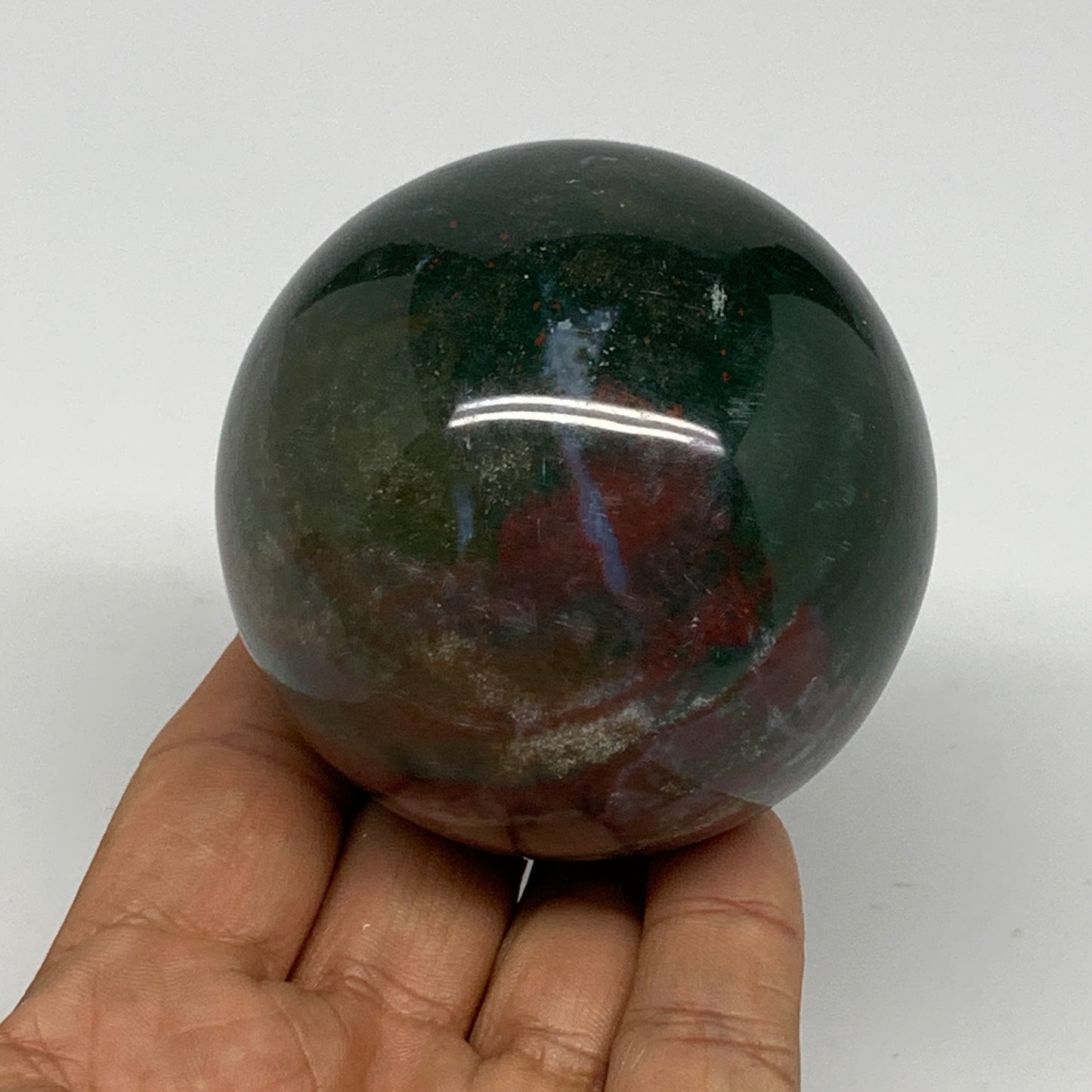 385g, 2.6" (65mm), Ocean Jasper Sphere Geode Crystal Reiki @Madagascar, B25351