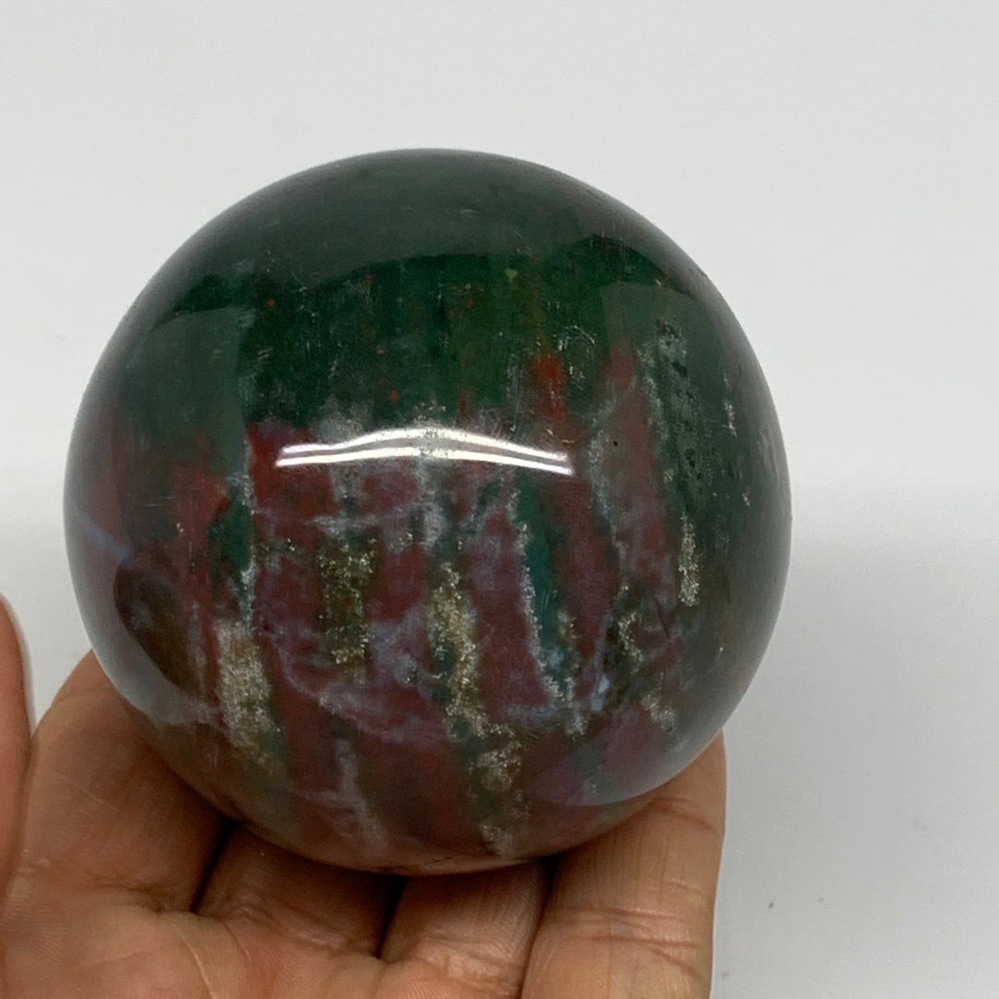 385g, 2.6" (65mm), Ocean Jasper Sphere Geode Crystal Reiki @Madagascar, B25351