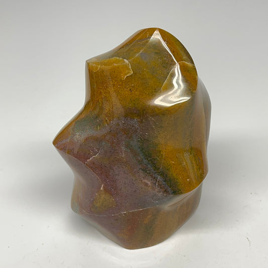 555g, 4"x2.9"x2.3", Natural Ocean Jasper Flame Gemstones Reiki Tool, B19604