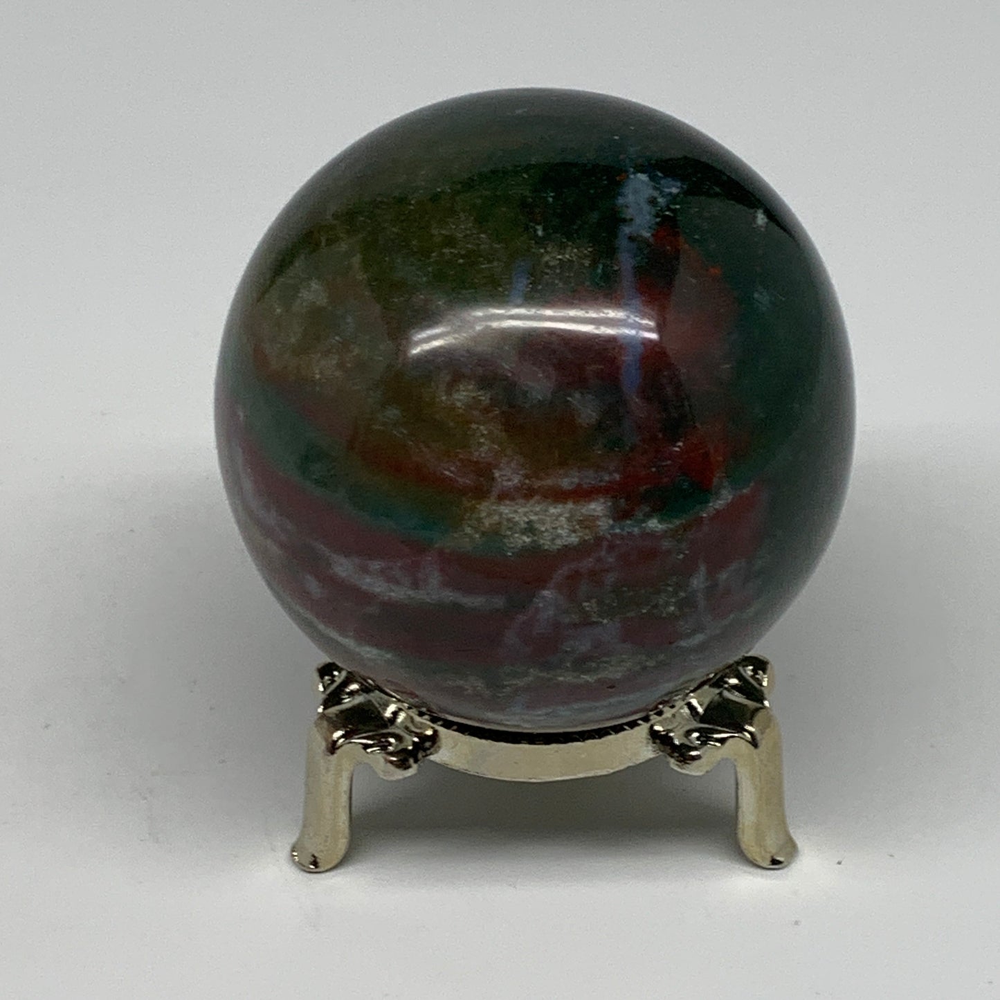 385g, 2.6" (65mm), Ocean Jasper Sphere Geode Crystal Reiki @Madagascar, B25351