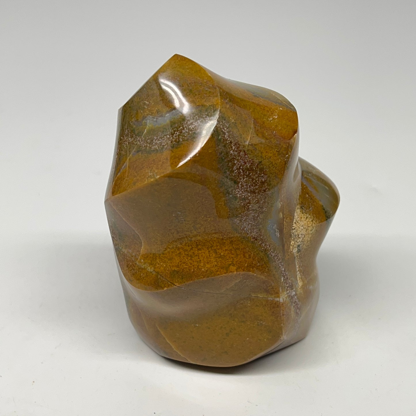 555g, 4"x2.9"x2.3", Natural Ocean Jasper Flame Gemstones Reiki Tool, B19604