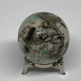 155g, 1.9" Amazonite Smoky Quartz Sphere Ball Gemstone from Madagascar,B15853