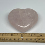 284.4g, 3" x 3.3" x 1.3" Rose Quartz Heart Healing Crystal @Madagascar, B17423