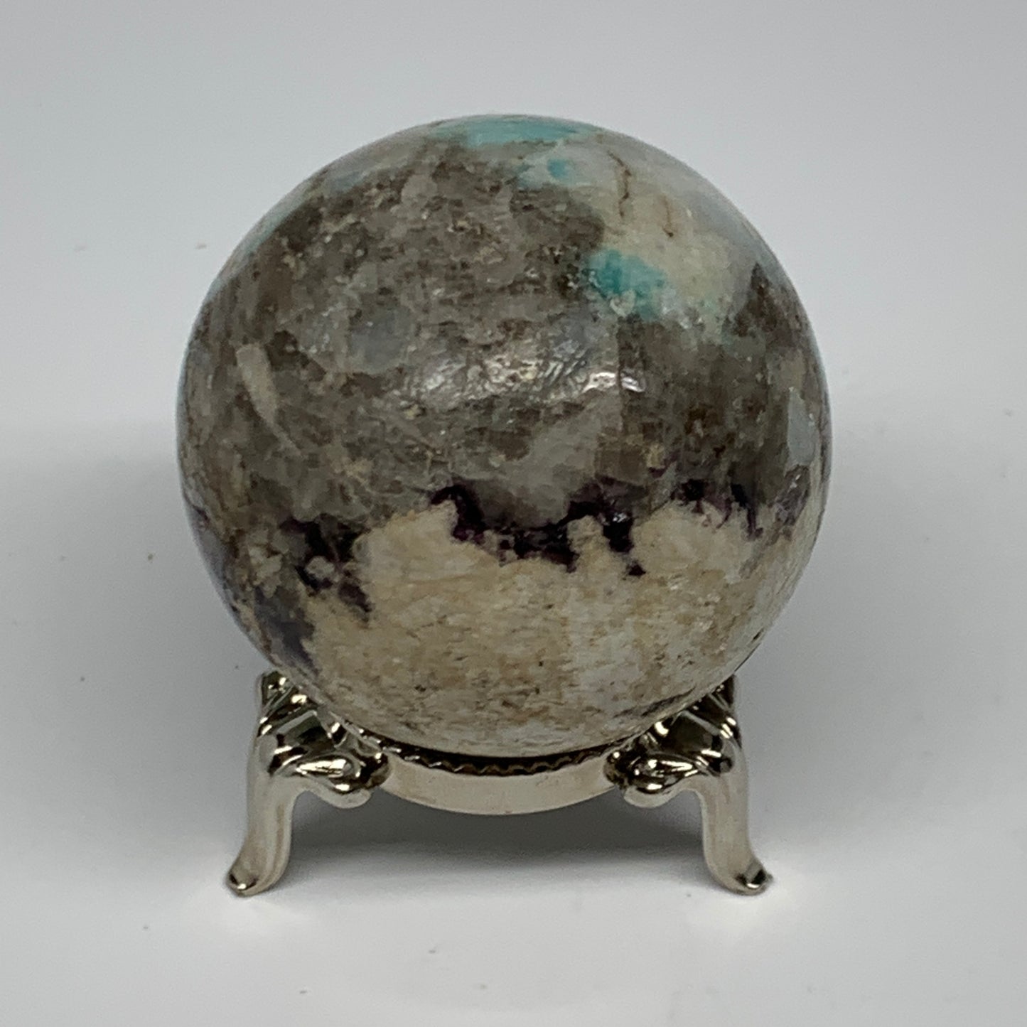 155g, 1.9" Amazonite Smoky Quartz Sphere Ball Gemstone from Madagascar,B15853