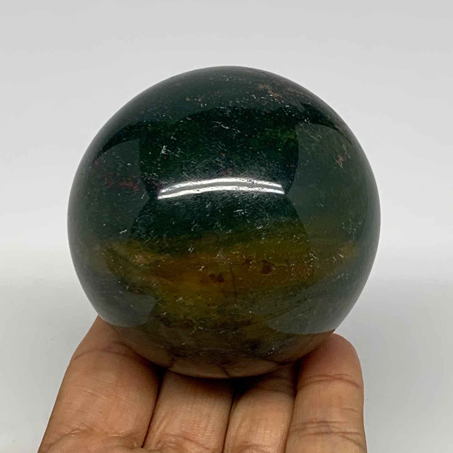 406.1g, 2.6" (66mm), Ocean Jasper Sphere Geode Crystal Reiki @Madagascar, B25353