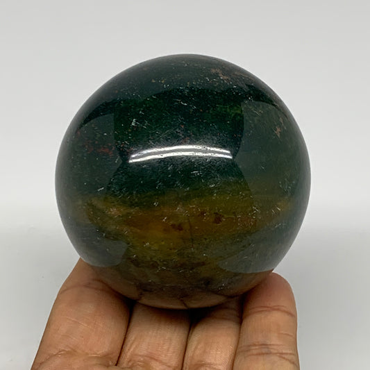 406.1g, 2.6" (66mm), Ocean Jasper Sphere Geode Crystal Reiki @Madagascar, B25353